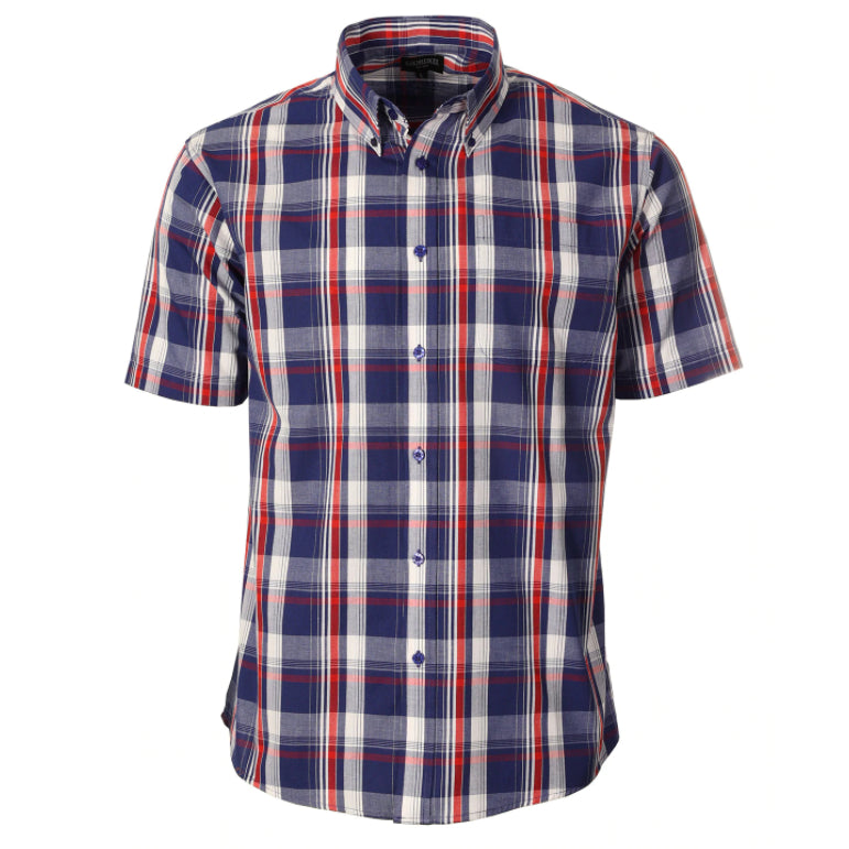 Plaid Button Down Shirt in Royal MEN