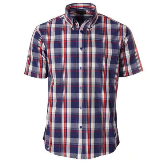 Plaid Button Down Shirt in Royal MEN