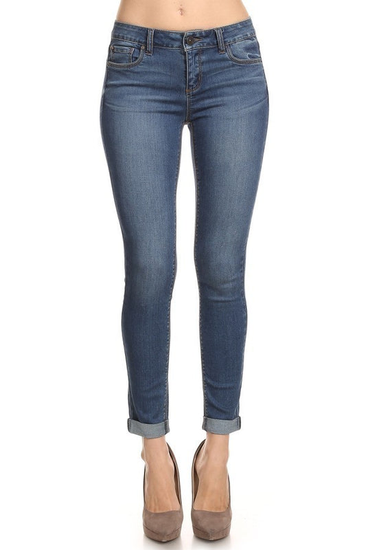 Medium Wash Stretch Skinny Jeans