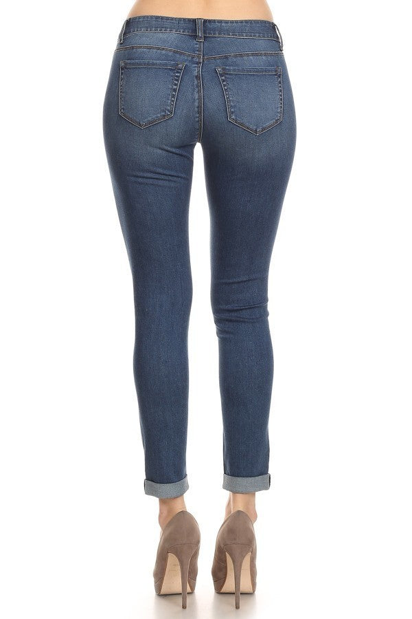 Medium Wash Stretch Skinny Jeans