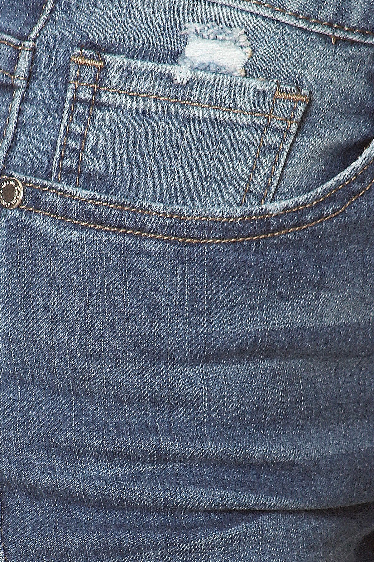Mid-Rise Distressed Denim Shorts – Cuffed Hem & Classic 5-Pocket Style 2030