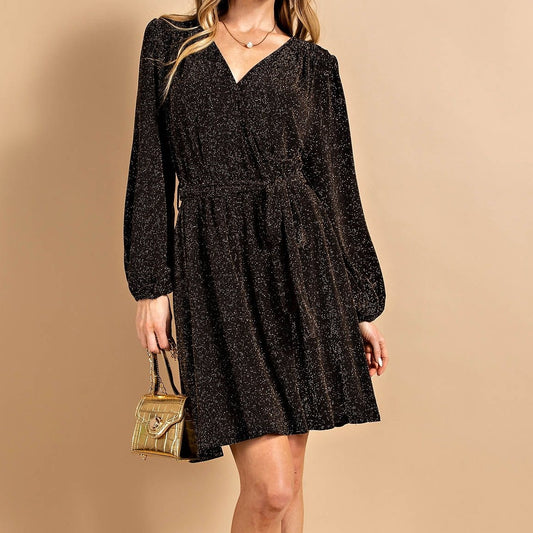 Black Metallic Party Dress