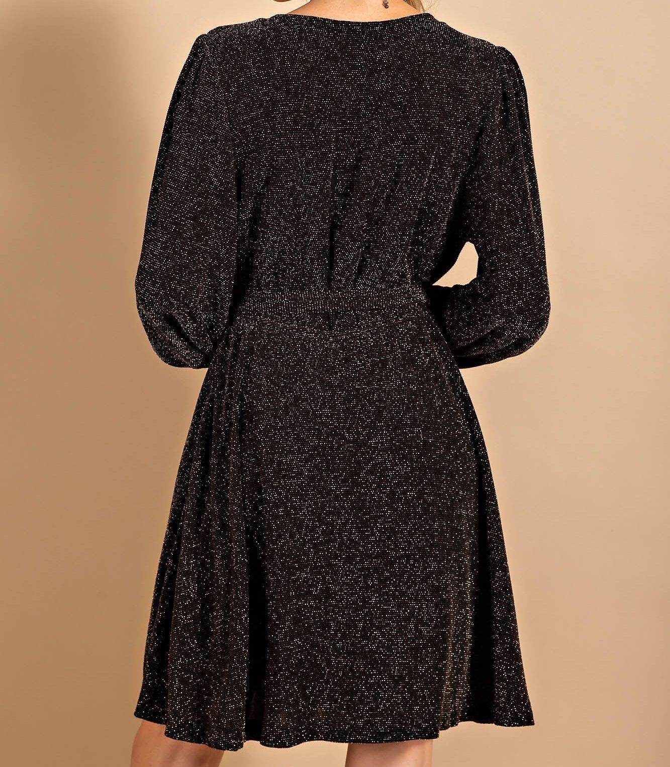 Black Metallic Party Dress