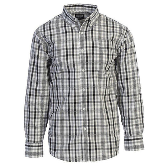 Plaid Button Down Shirt in Black MEN