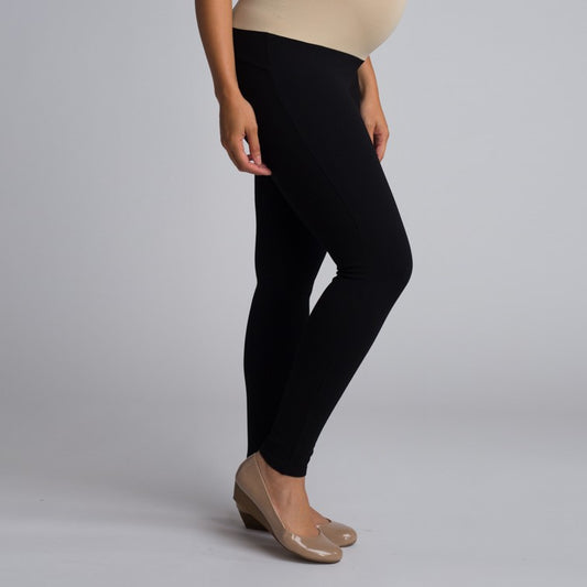 Black Maternity Ponte Pants -  Side view