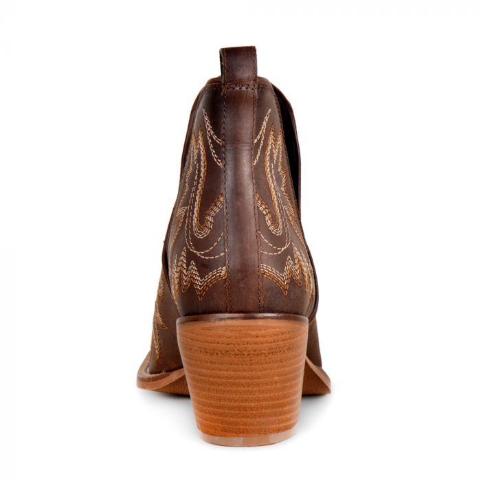 MYRA “Alba Roja” Genuine Leather Western Boots – Dark Brown