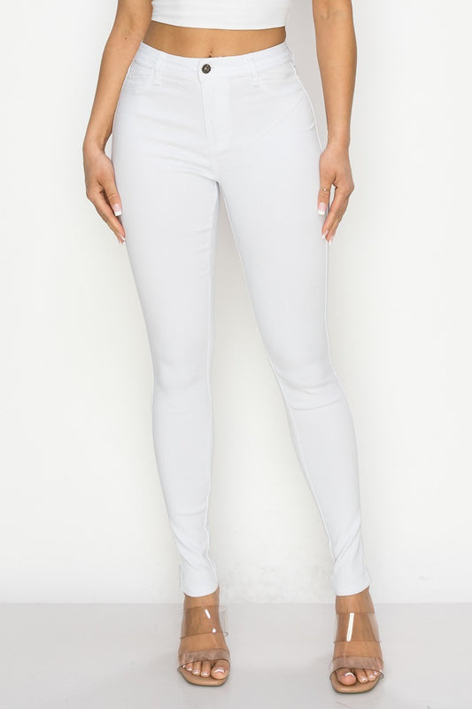 Skinny Stretch Colored Pants in White