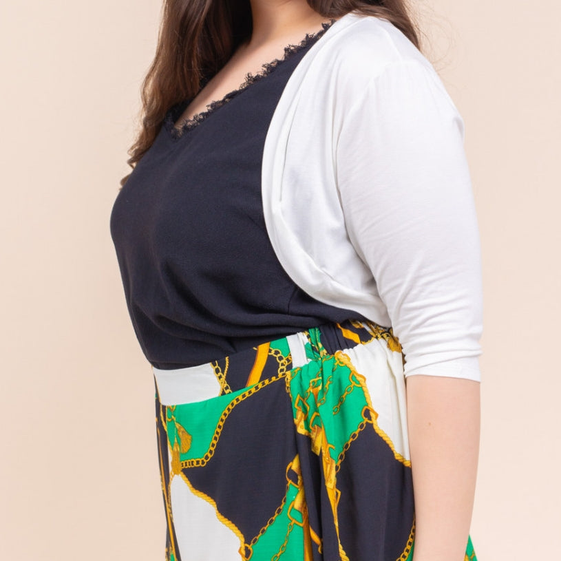 Wear It All Crop Bolero in Off White PLUS