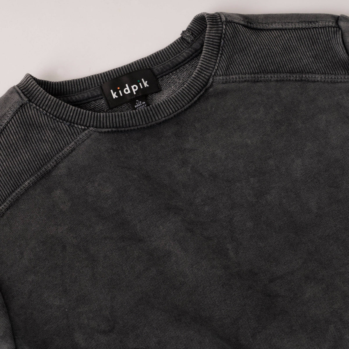 Black Garment Dyed Crew Sweatshirt Boys 314