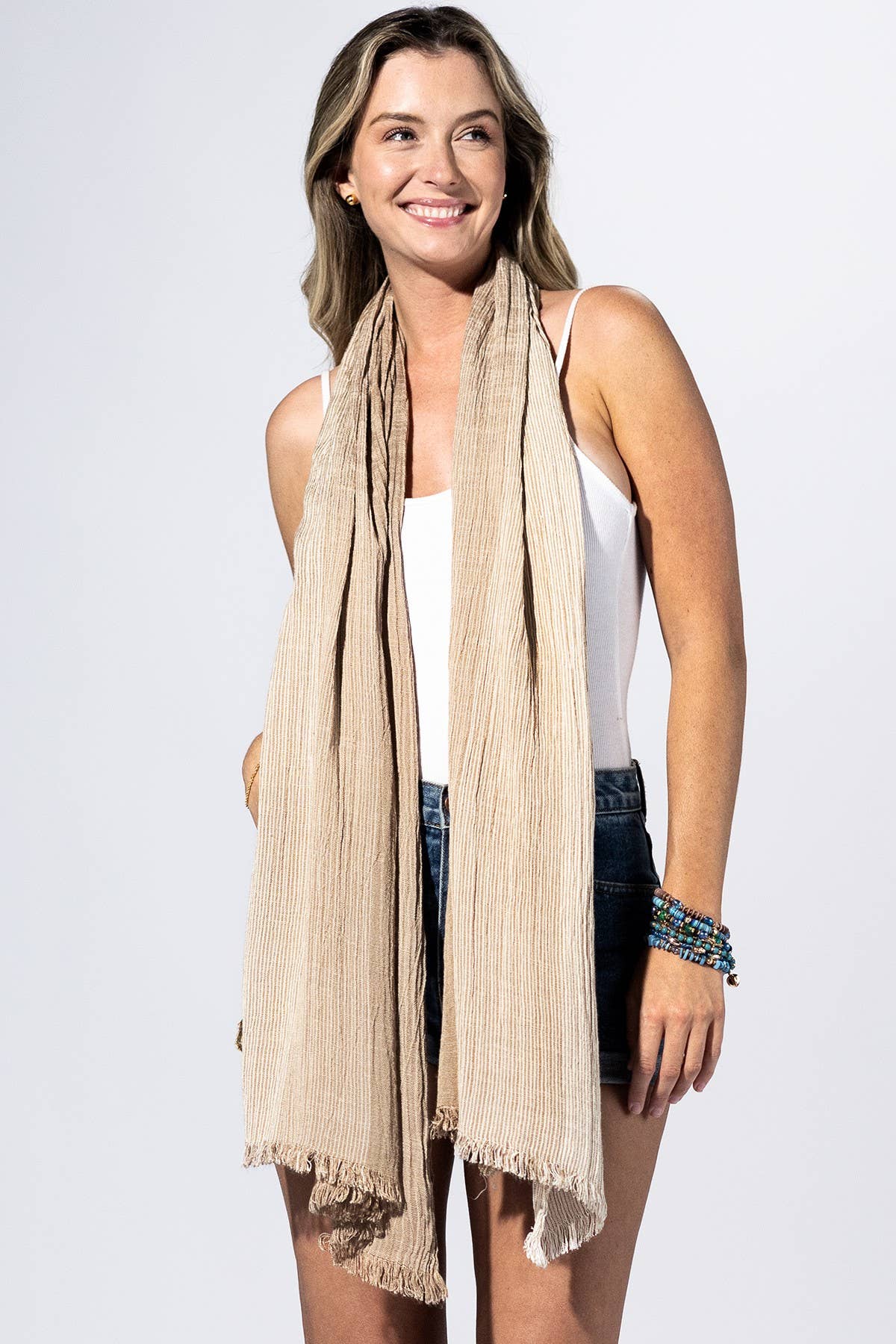 Light Gray Colorblock Scarf