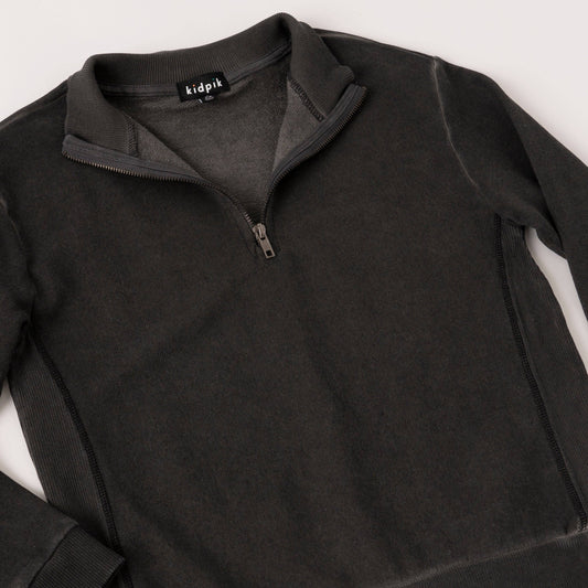 Black Half Zip Fleece Top Boys 318