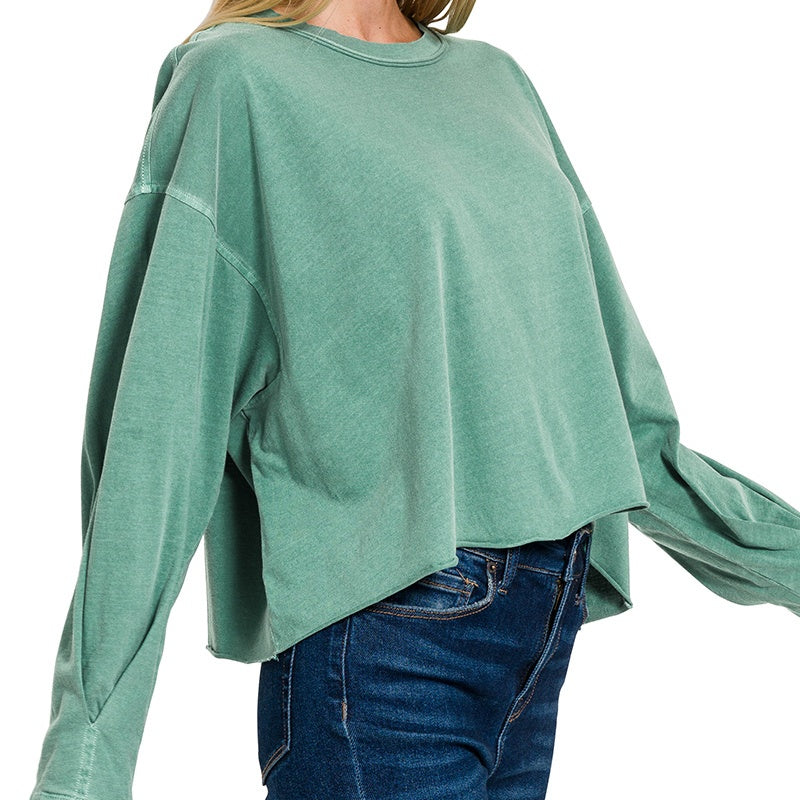 Green Heritage Wash Oversized Crew Tee 2810