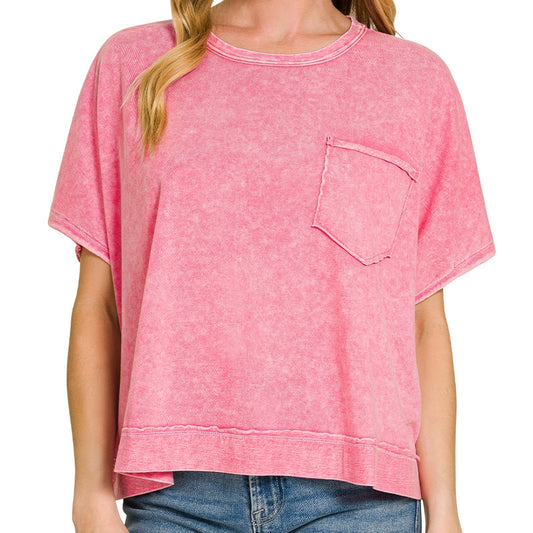 Halo Snow Relaxed Top in Hot Pink