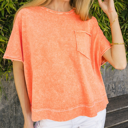 Halo Snow Relaxed Top in Orange