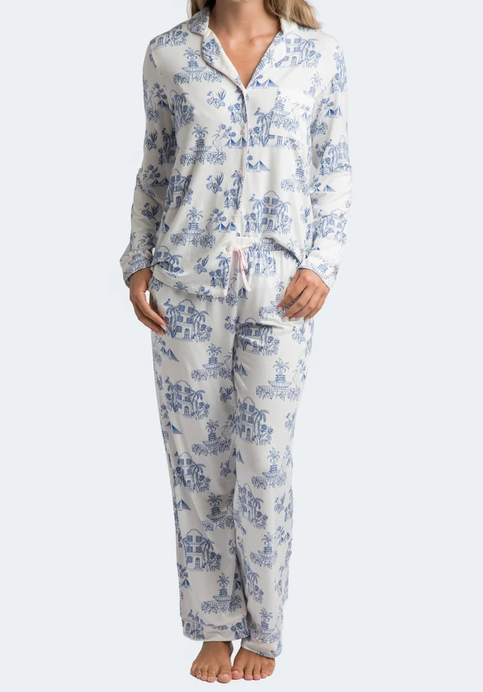 Charleston Toile Long Pajama Set 2896