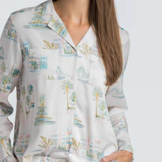 Charleston Watercolor Long Pajama Set 2897