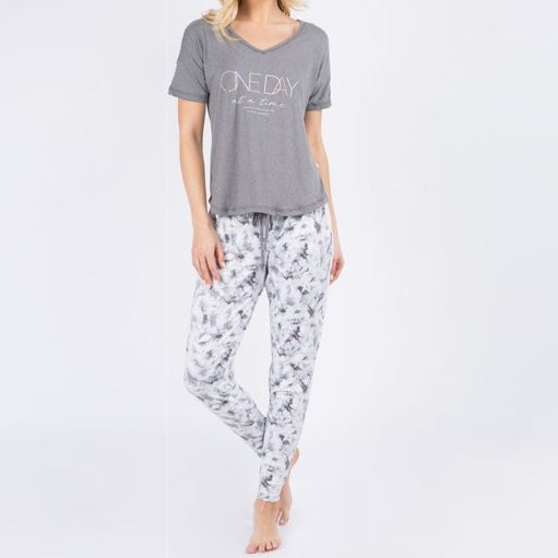Hacci Lounge Pajama Set - One Day At a Time