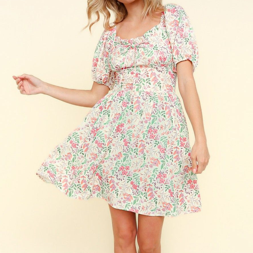 Spring Hues Floral Dress