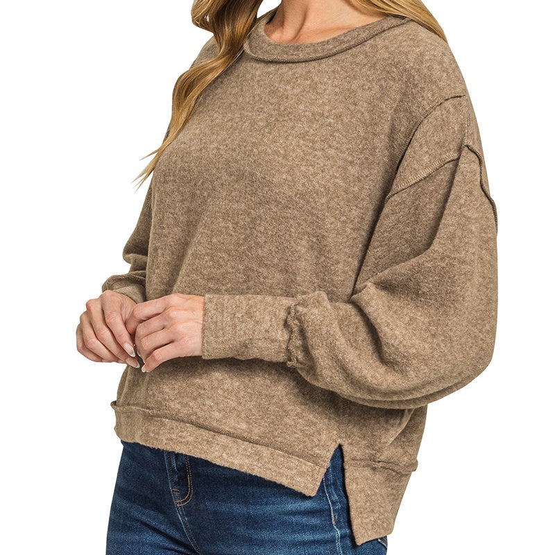 Brushed Melange Hacci Oversized Sweater