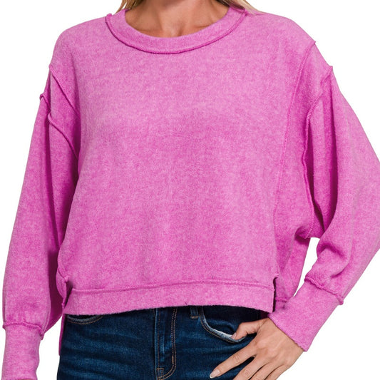 Brushed Melange Hacci Oversized Sweater