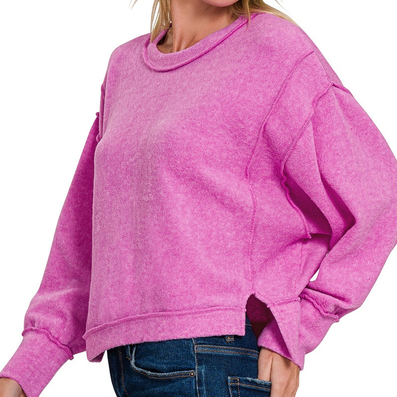 Brushed Melange Hacci Oversized Sweater