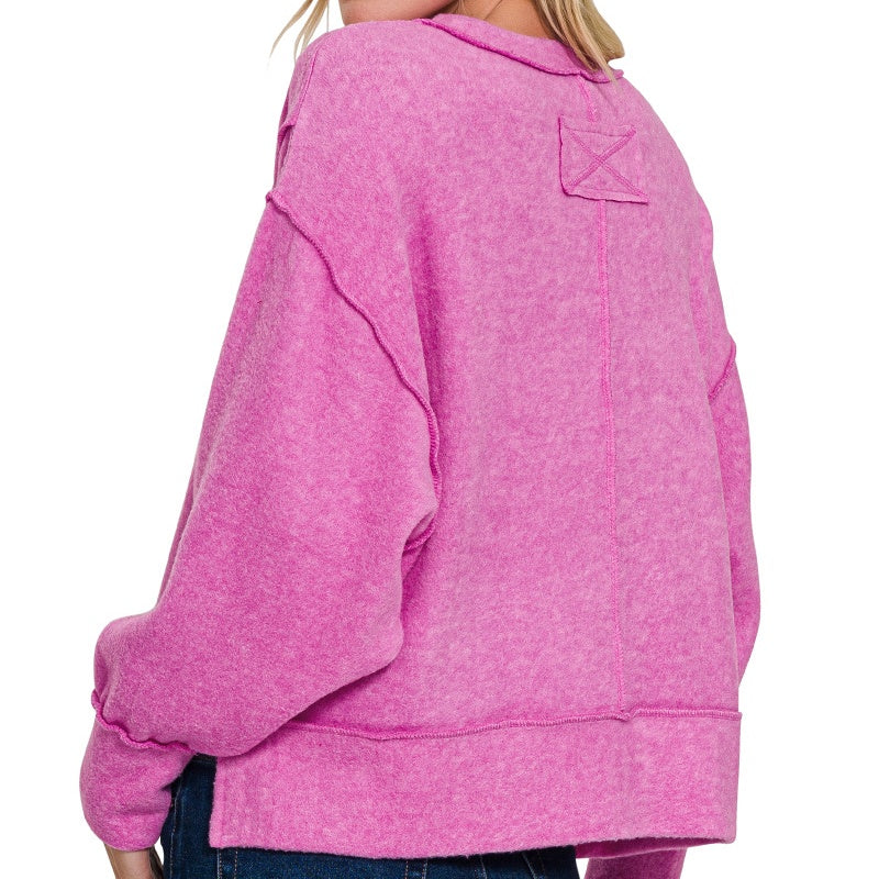 Brushed Melange Hacci Oversized Sweater