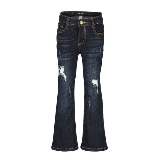 Flare Leg Denim Jeans in Dk Wash GIRLS