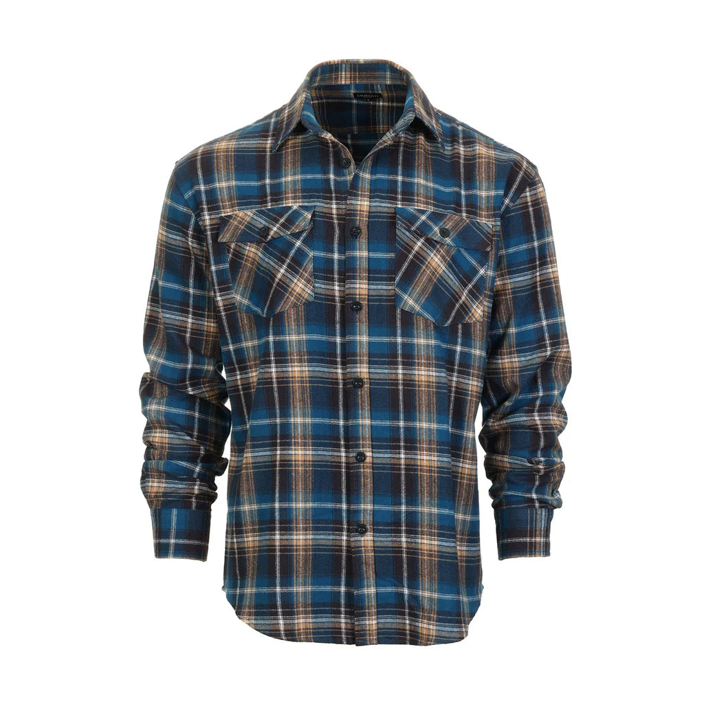 Pearl Snap Western Plaid Flannel Shirt MEN