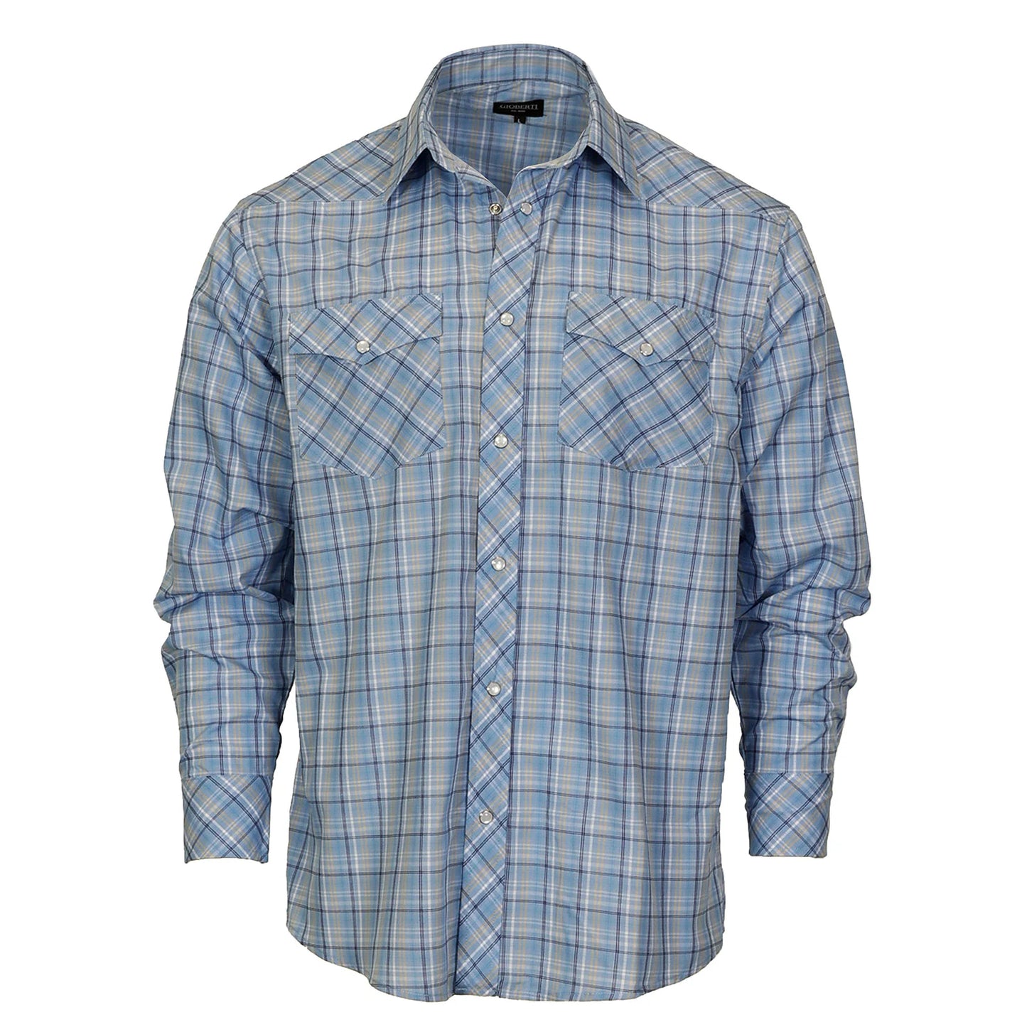 Pearl Snap Western Shirt in Gray Plaid MEN