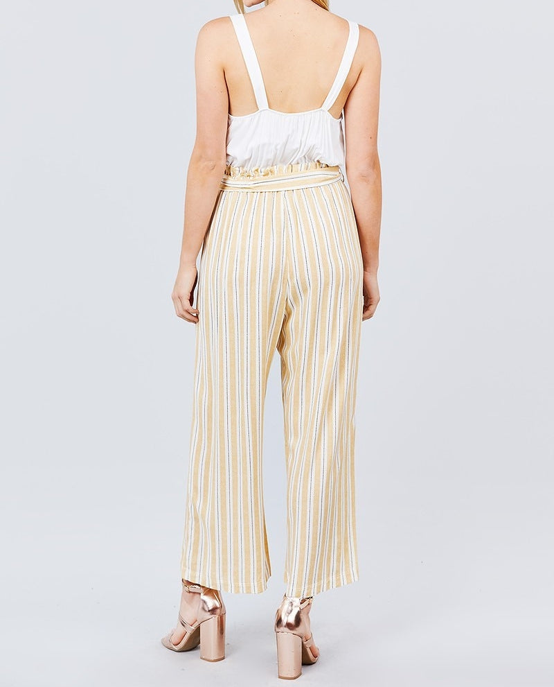 Square Neck Striped Jumpsuit