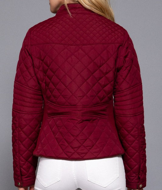 Winter Wonderland Quilted Jacket in Dk Wine