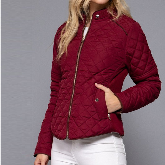 Winter Wonderland Quilted Jacket in Dk Wine