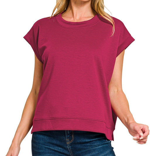 Cabernet Scuba Short Sleeve Sweatshirt Vest 2873
