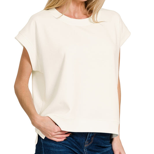 Ivory Scuba Short Sleeve Pullover