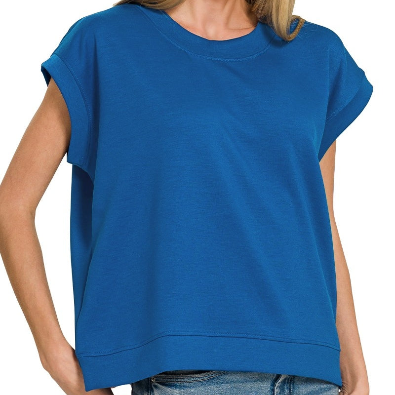 Blue Scuba Short Sleeve Sweatshirt Vest