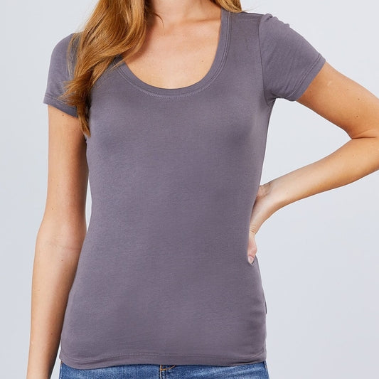 Keeping it Basic Cotton Tee in Charcoal