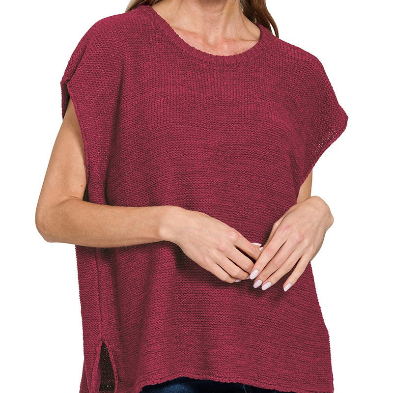 Oversized Crew Neck Sweater Vest