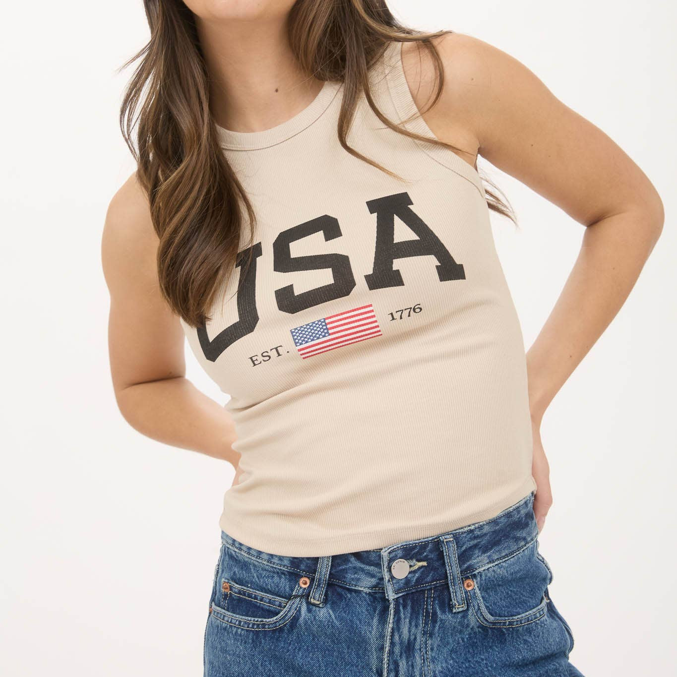 Vintage USA graphic tank top for women