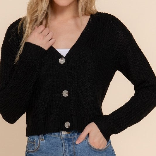 Co-Ed Cutie Cardigan in Black