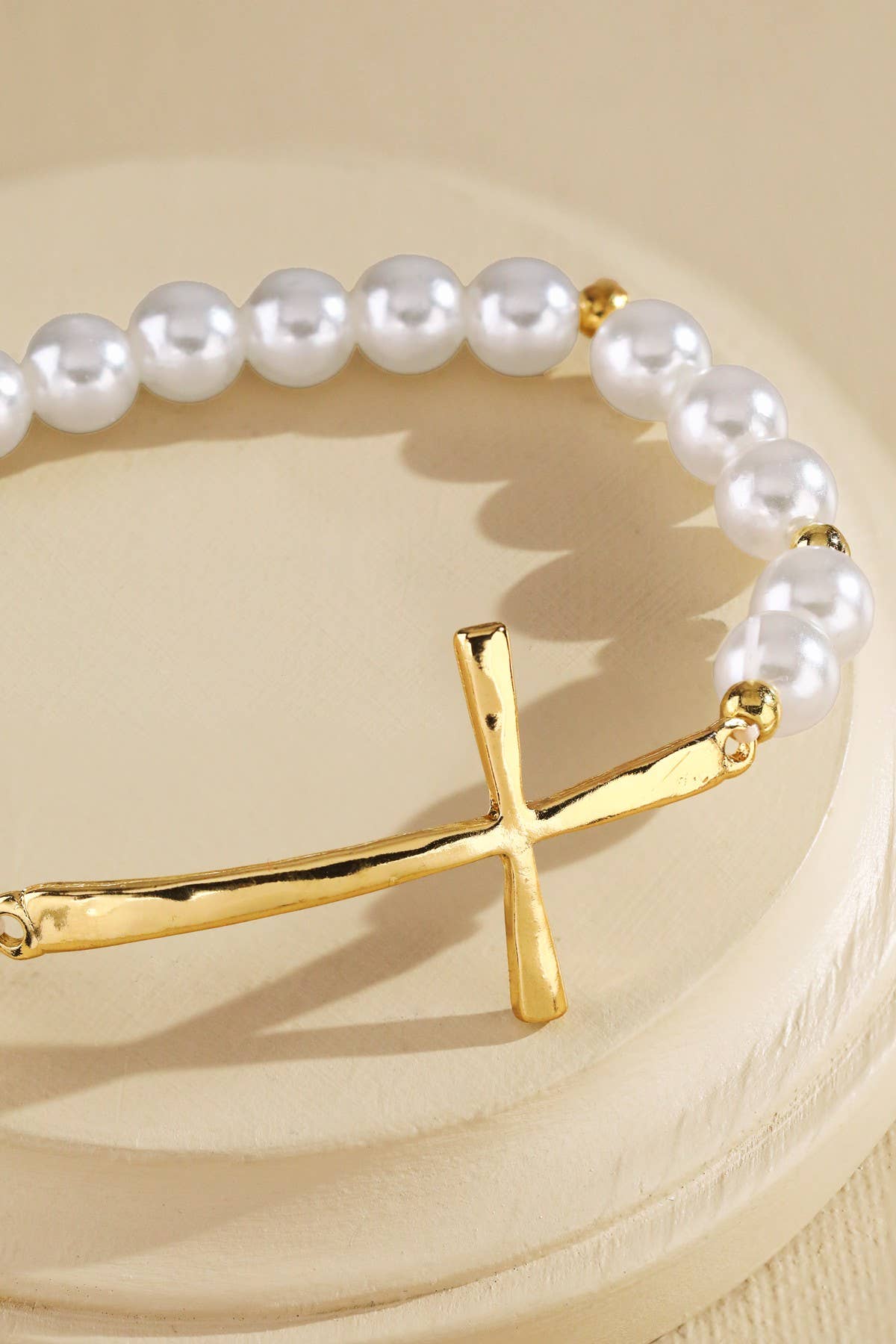 Pearl Cross Stretch Bracelet