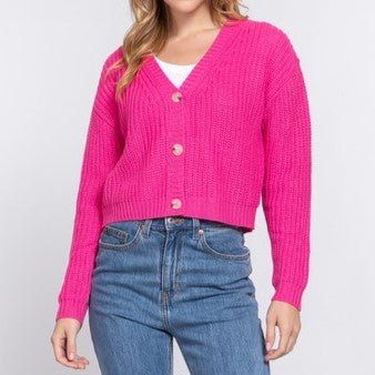 Co - Ed Cutie Cardigan in Pink - Colbert Clothing