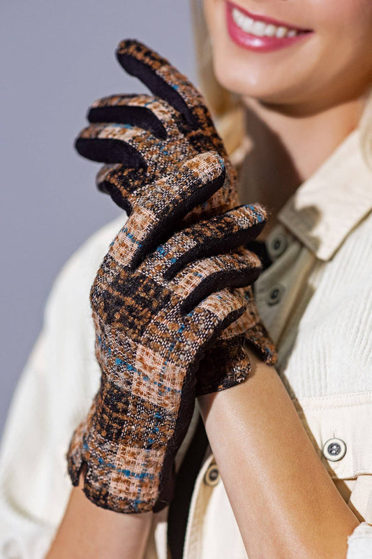 Black Tweed Plaid Glove