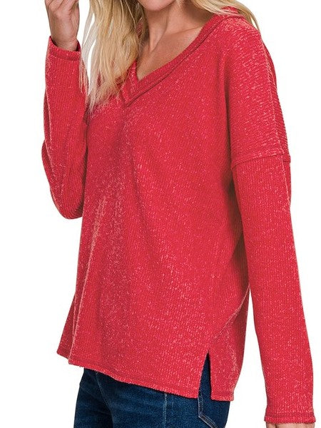 Weekend Getaway Sweater in Dk Red