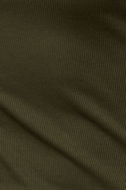 Olive Long Sleeve Square Neck Rib Knit Top