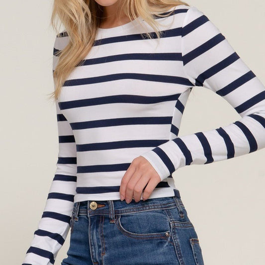 First Mate Striped Tee in Navy - Colbert Clothing