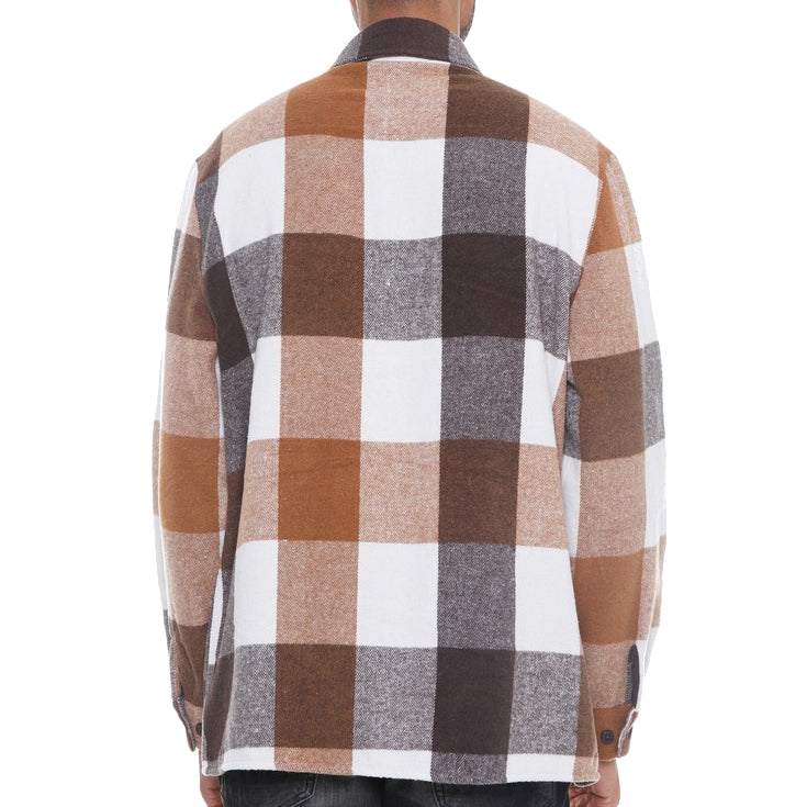 Heavy Plaid Flannel Shirt in Brown MEN