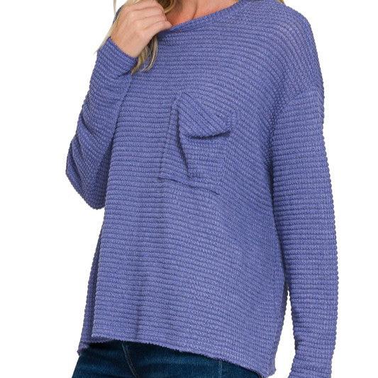 Coastal Vibes Jacquard Sweater in Marlin (blue)