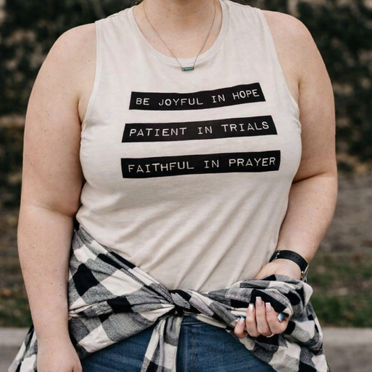 Joyful In Hope Flowy Muscle Graphic Tank PLUS