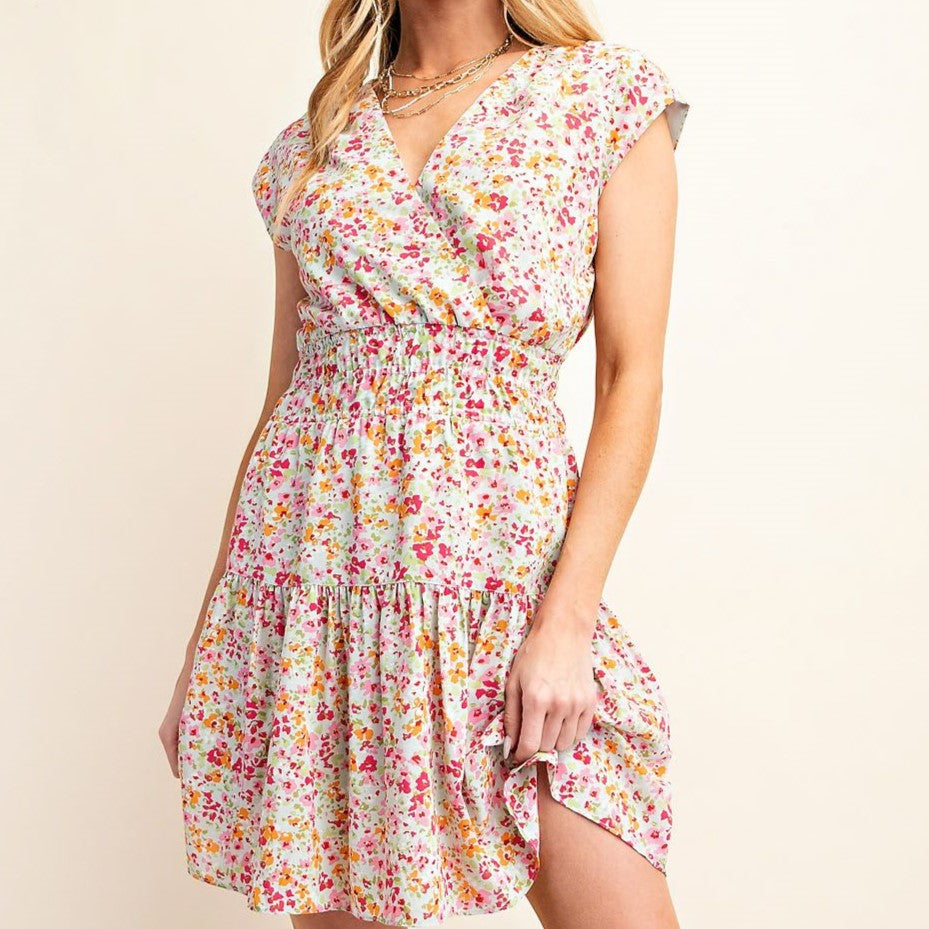 Spring in Your Step Floral Dress in Sage