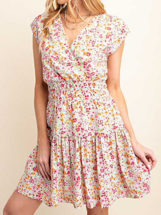 Spring in Your Step Floral Dress in Sage